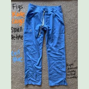 Figs Kade Cargo Scrub Pants Small Petite Ceil Blue